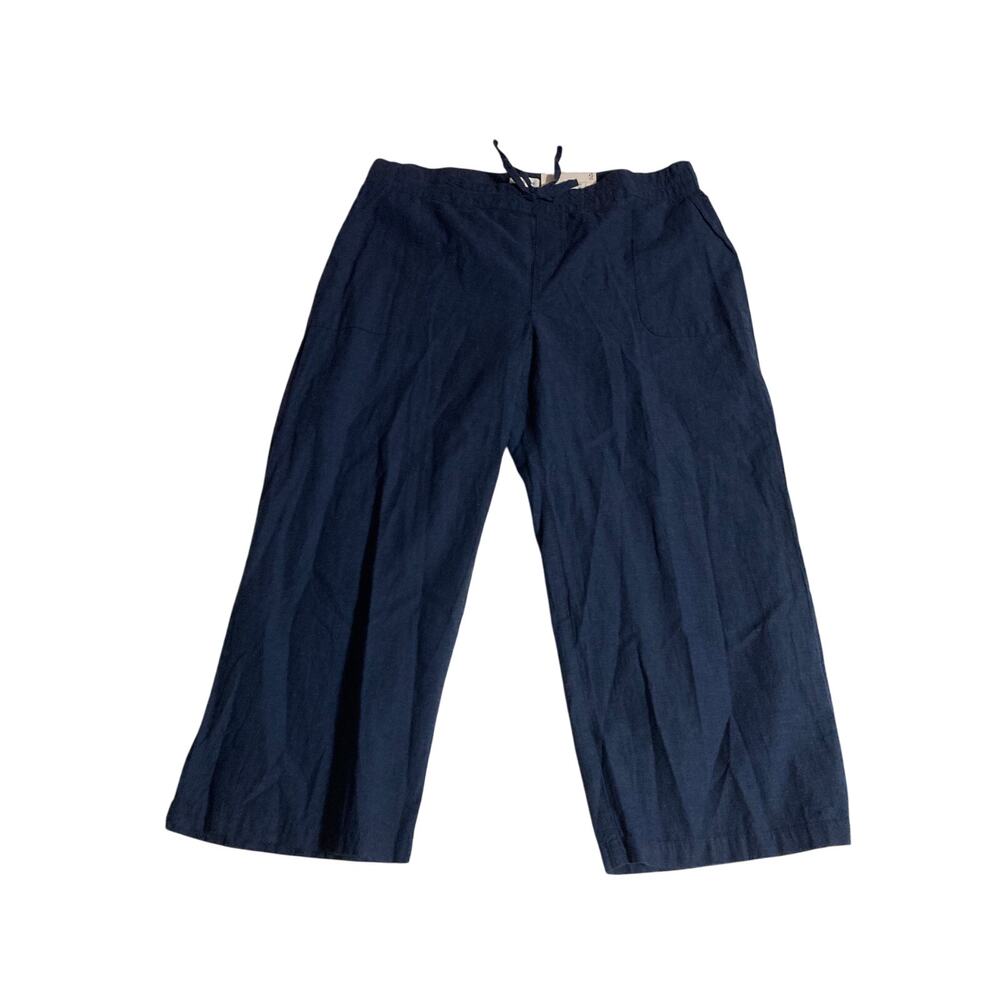 Women's Liz Claiborne Navy Blue Cropped Wide Leg Pants, Sz XL.